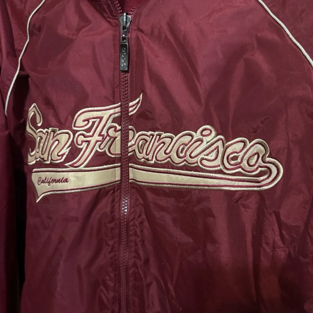 Men's GoGo Fleece Line Jacket San Francisco Full Zip With Detachable Hood Large